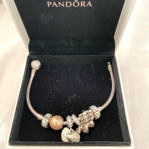 Pandora bracelet with 4 charms
